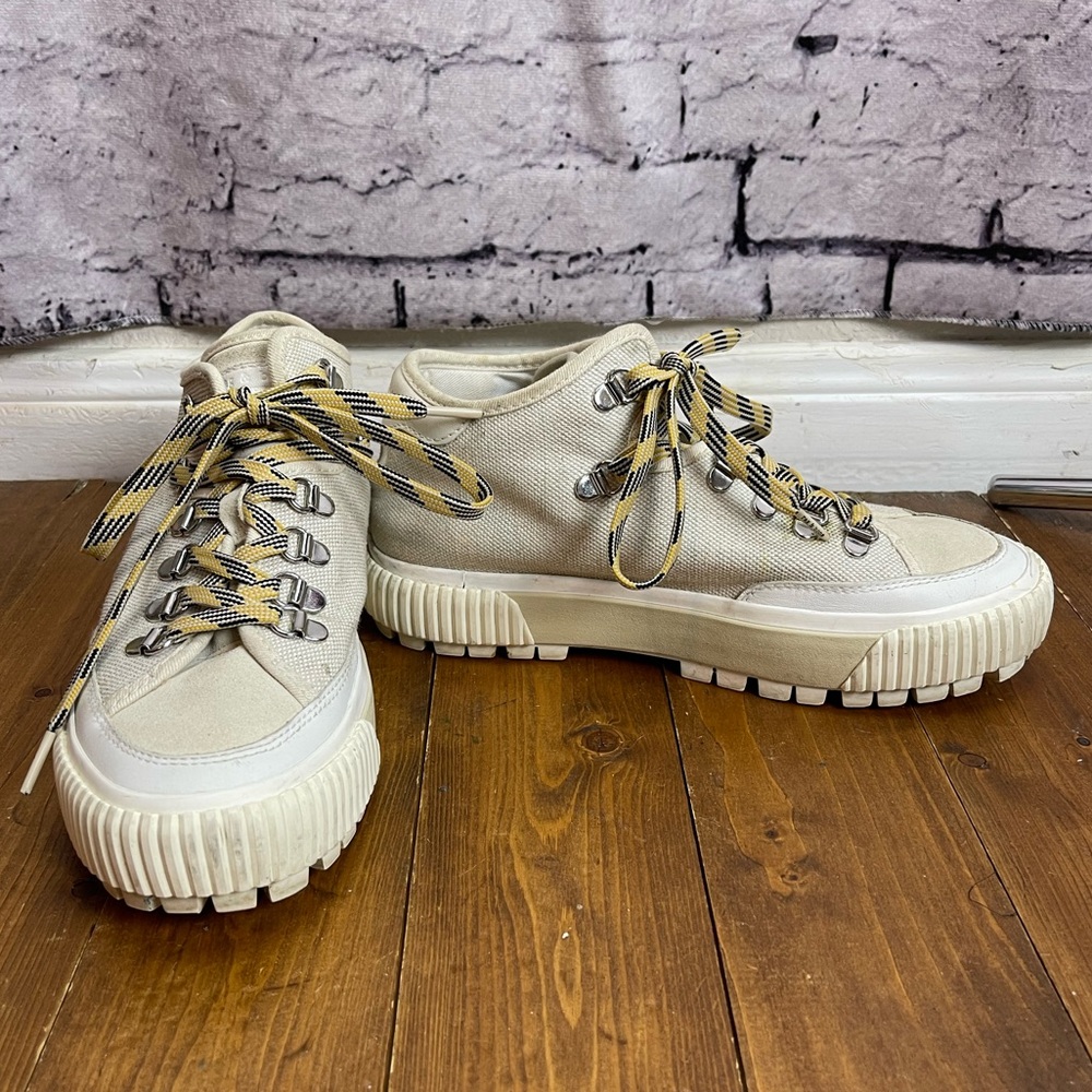 Rag & Bone size 37.5 army hiker low boots cream colored